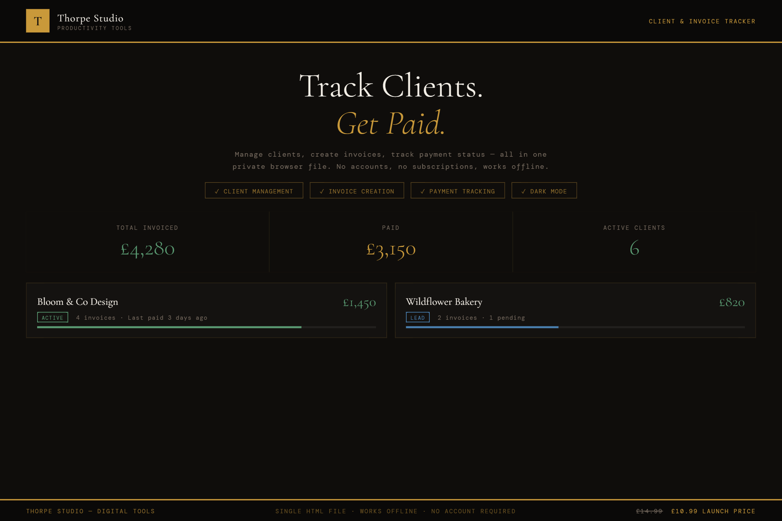 Client & Invoice Tracker